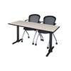 Cain Rectangle Tables > Training Tables > Cain Training Table & Chair Sets, 72 X 24 X 29, Maple MTRCT7224PL23BK
